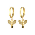 Wholesale Gold Plated Zircon Trendy Dainty Huggies Hoop Earrings Bird Charms Creative Pigeon Design Women's Gift Jewelry