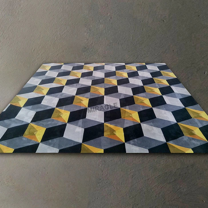 Wholesale Custom Carpet Rugs with Abstract Optical Illusion Cartoon Design Handmade Tufted Logo Custom Carpet Rugs