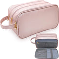2025 Ladies Travel Makeup Bag Large Capacity Pink Pu Leather Waterproof Cosmetic Wash Storage Bag