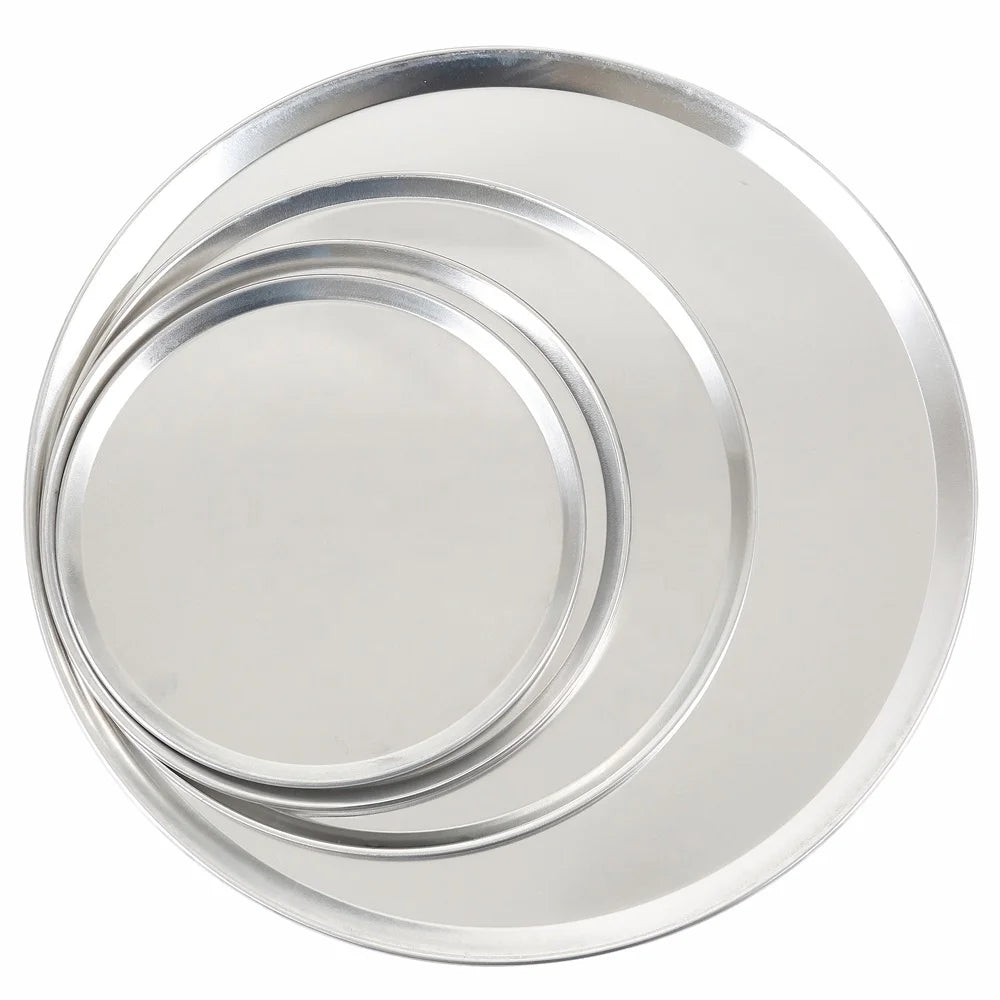 Kitchenware 1.0 mm Pizza Pan 6''-20'' Aluminum Alloy Coupe Style Round Baking Tray for Pizza