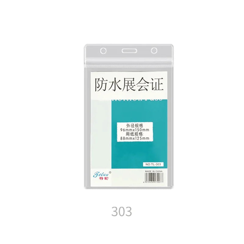 303 Vertical 88X125 Waterproof Exhibition Card /soft PVC Transparent Work Card Badge Holder / Student Card Cover Id Card Cover