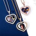Custom Pendant Sublimation Blank Rotate Double-Sided Heart Shape Photo Jewelry
