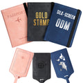 Men's Wallet PU Leather Passport Cover Custom Travel Wallet with Card Case Ticket Slot RFID Blocking Passport Holder for Men