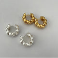 High-quality Women's Fashion 925 Silver Pin 18K Gold-plated Hoop Earrings Personalized Twist Croissant Earrings Hip-hop Jewelry