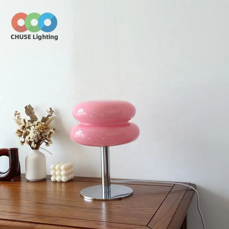 CHUSE Art Design Coloful Desk Light Led Bedside Hotel Glass Table Lamps