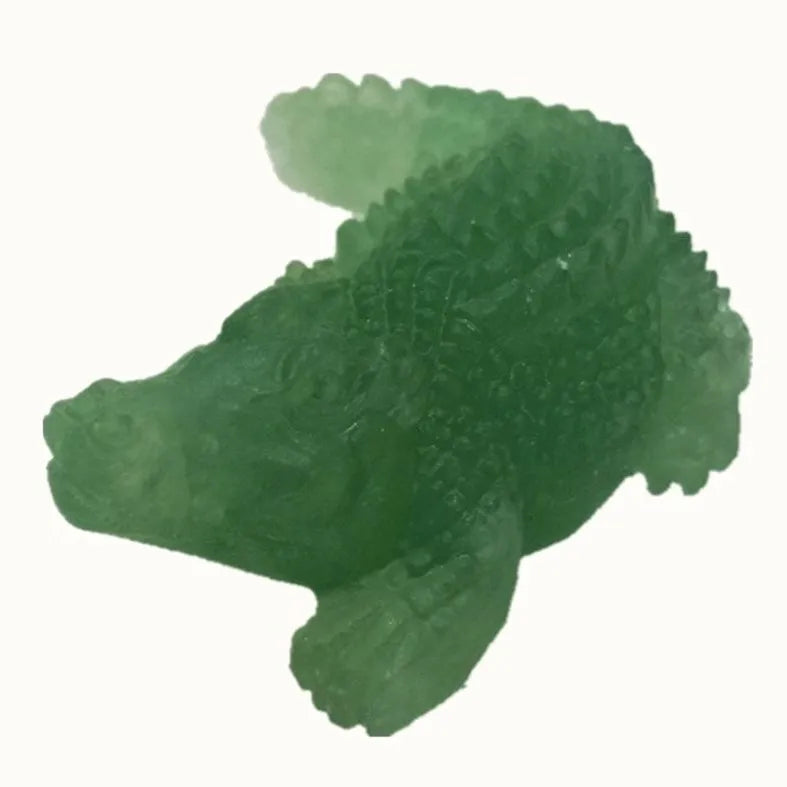 Huiying Natural Green Aventurine Crystal Figurines Gemstone 1.5inch Crocodile Carving for Decoration crafts