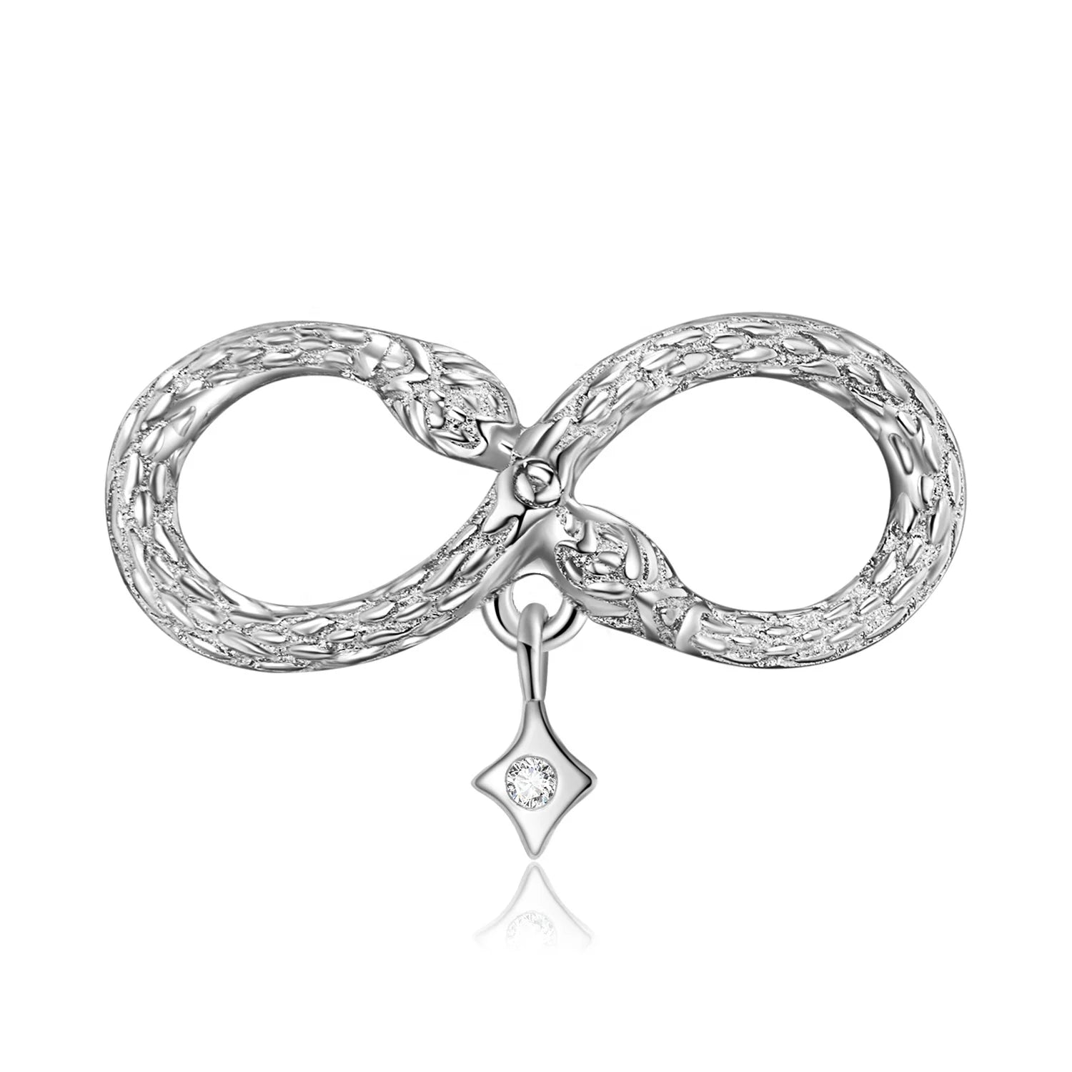 Infinite Loop Snake Charm Authentic 925 Sterling Silver Jewelry Designer Animal Charms Beads for Women Bracelets Jewelry Making