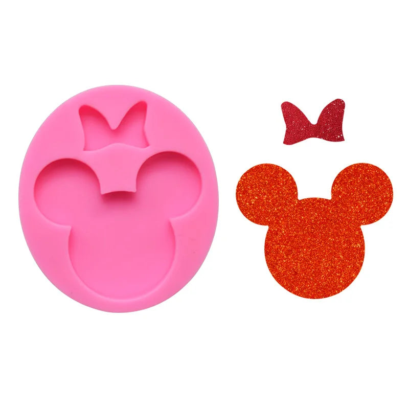 Early Riser Shiny Eco-Friendly Silicone Mini Mouse Head Mold Keychains Resin Craft DIY Stocked Cake Tools OME ERH2006014 1 Piece