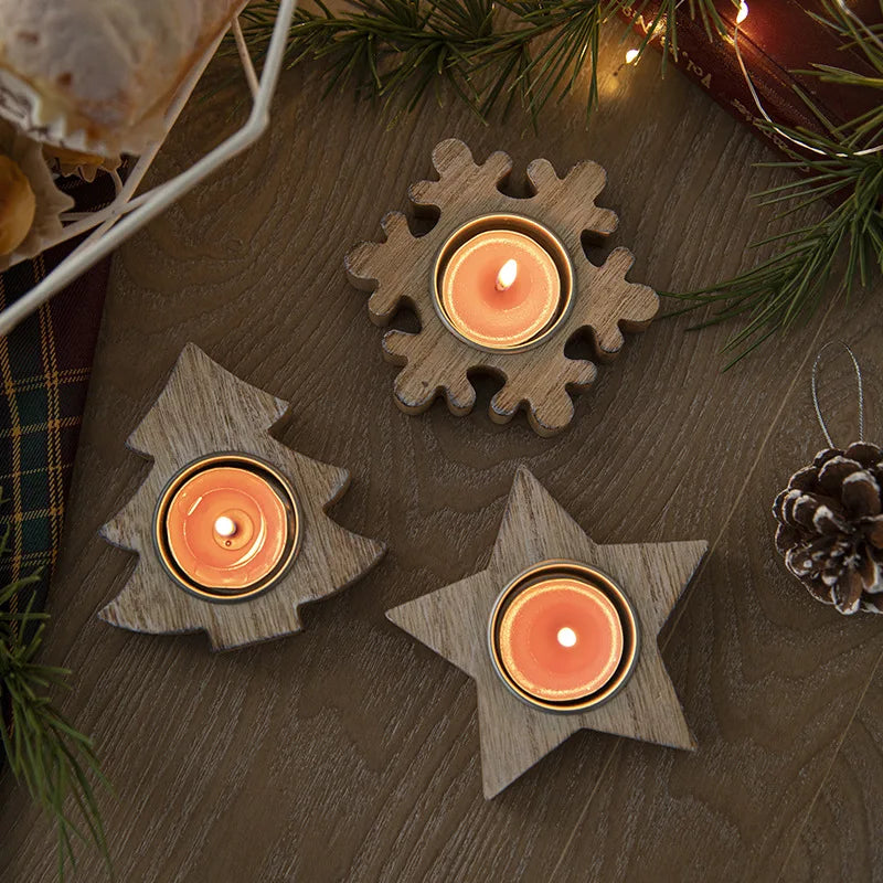 Cheap Christmas Atmosphere Snowflake Candle Holder Rustic Home Decor Single Tea Light Table Decorative Candle Holder