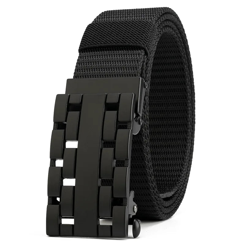 Automatic Buckle Nylon Belt Men's Thickened Business No-Hole Canvas Belt Casual Versatile Woven Belt