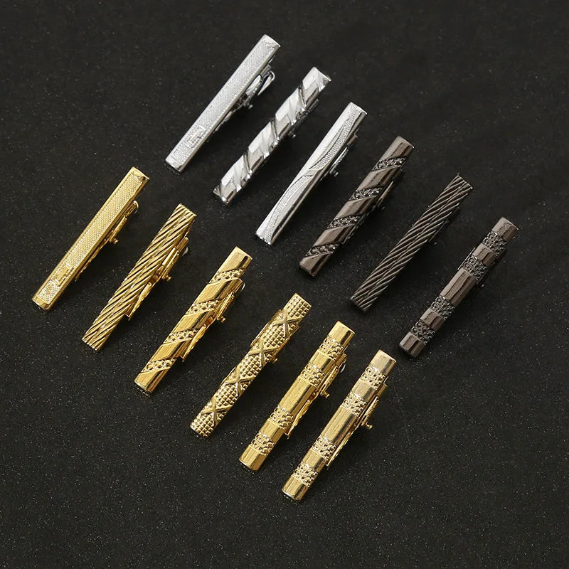 Men's Fashion Business Tie Clip Geometric Tie Bar Tie Pins for Men