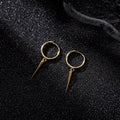 Fashion Jewelry 925 Sterling Silver Earring Long Cone Spike Triangle Shape Pendant Gold Plated Hoop Earrings for Women