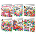 6pcs/Set Birthday Card DIY 5D Diamond Painting Greeting Card DIY Birthday Greeting Cards