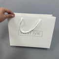 Wholesale Printed Luxury Gift Paper Shopping Bag Black and White Luxury Shopping Gift Paper Bag with Handle