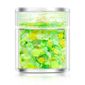 EYL Plastic Solvent Resistant Glow in the Dark Moon Mixed Glitter Loose Sequins Chunky Glitter Cosmetic for Nails