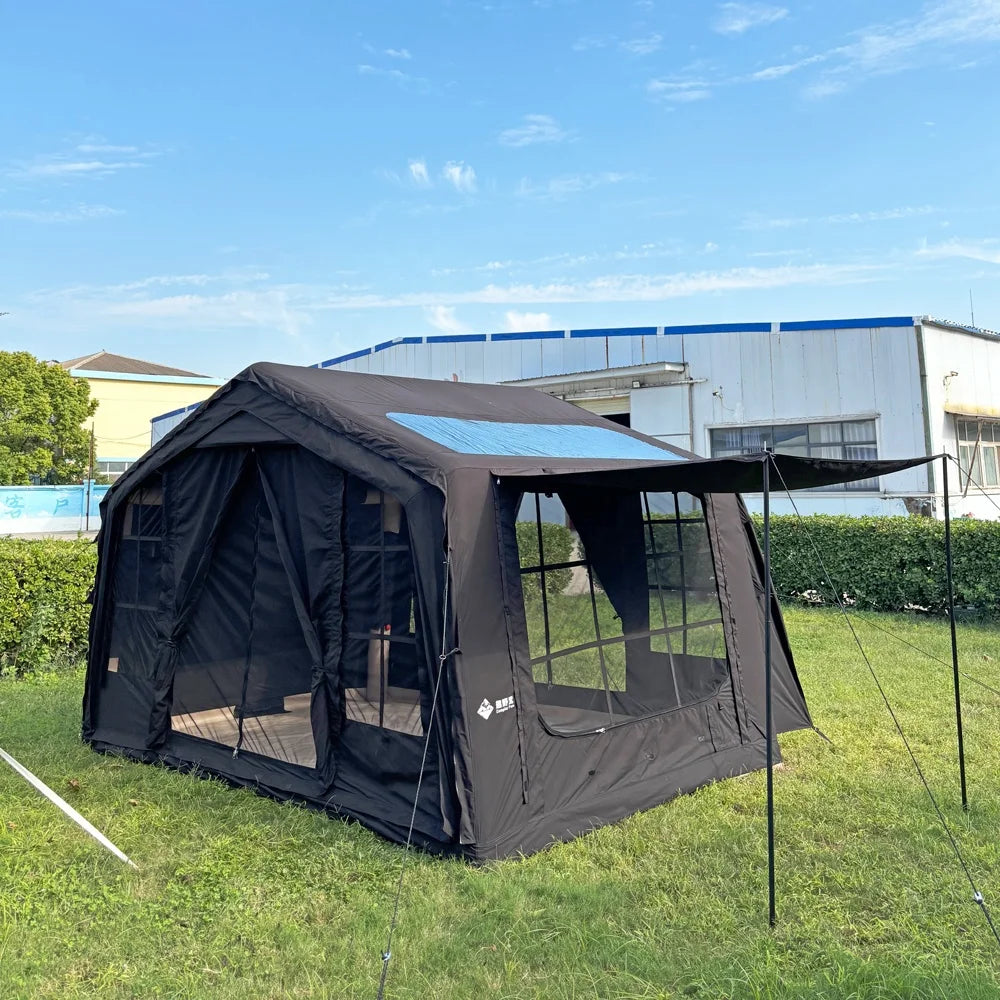 Hot Sale Outdoor Black Color Winter Camping Tent with Canopy Large Inflatable House Tent Travel Family Camping Air Tent