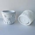 J2130 Furniture Decoration DIY Christmas Snowflake Shape Plaster Cement Flower Pot Homemade Ornaments Silicone Mold