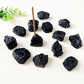 Customized Crystal Quartz Natural Rough Stone Gemstone Black Quartz Tourmaline Incense Stick Holder