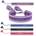 Personalised Custom Logo/name/Letter/rainbow Bracelet Multicolour Embroidery Fabric Friendship Woven Cloth Bracelets for Women