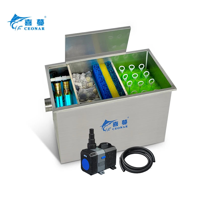 Indoor and Outdoor 5000 Liter Koi Fish Pond Filter Box Biological Fish Pond Filter Complete Pond Filter With UV