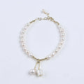 Natural Freshwater Pearl Flower Shell Bracelet Beaded Jewelry