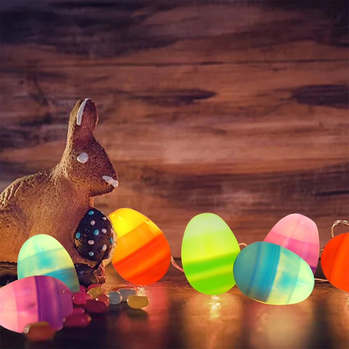 12pcs Plastic Led Easter Egg Home Decor Spring Light Decoration Kit Tree Holiday Easter