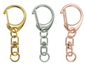 23mm 27 mm 31mm DIY Metal D Snap Hook Split Key Chain Key Ring With Chain