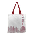 Customized No Low Moq Canvas Tote Bag Red Handle White Cotton Canvas Bag With Your Logo Canvas Double Sided Foldable Tote Bags