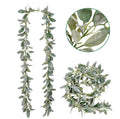E-018 Wholesale Fake Hanging 2 M 1 M Artificial Green Vine Arch Garland Vine Wire Round Rabbit Ear Leaf Vine