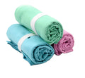 Microfiber Plain Beach Towel with Elastic Band Woven Plaid Design