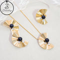 Yiwu Jewelry Girl Love Shaped Gold Plated Stainless Steel Trendy Element Women Design Necklace Set