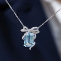 2024 Women's Luxury Fashion Pendant Necklace Brass Bow with Blue Finish Classic Style Twisted Singapore Chain