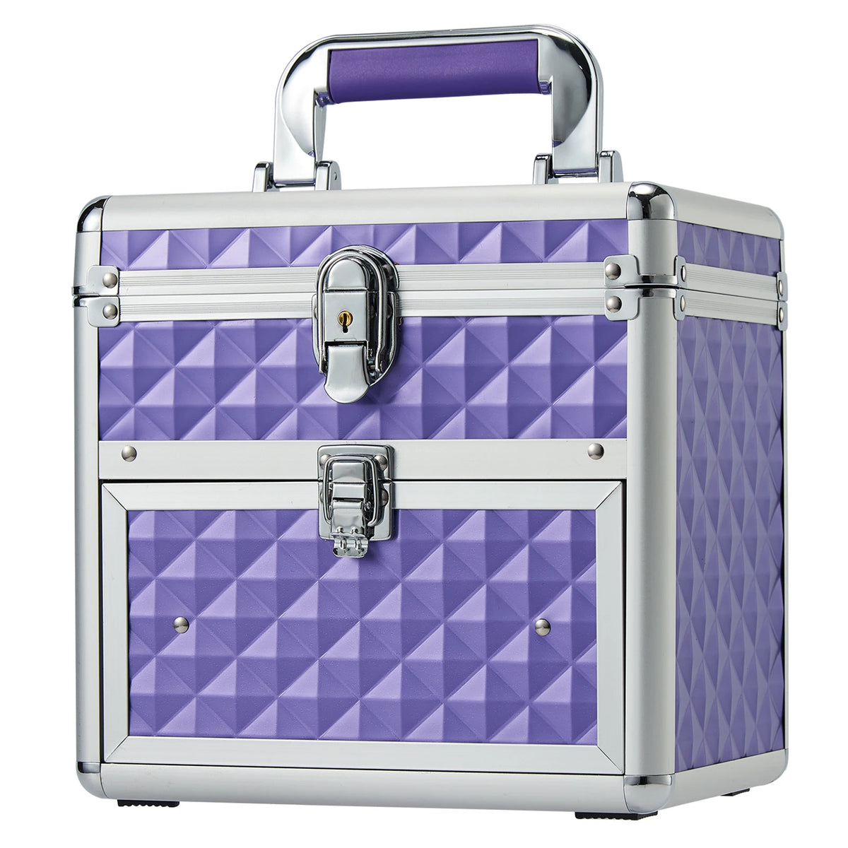 Manicure Nail Styling Organizer Case Large Makeup Case with Mirror Drawer Lockable Makeup Box Professional Cosmetic Train Case