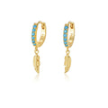 Wish Jewelry Non Tarnish   Hoop Earring Ear Buckle S925 Sterling Silver Feather Drop Earring for Women