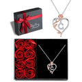 Heart Letter Necklace Real Natural Everlasting Immortal Forever Eternal Preserved Rose in Box Valentines Day Gift 2025