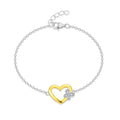 925 Sterling Silver Heart Bracelet CZ Diamond Butterfly Charm Adjustable Lobster Clasp Bracelet Jewelry for Women and Girls