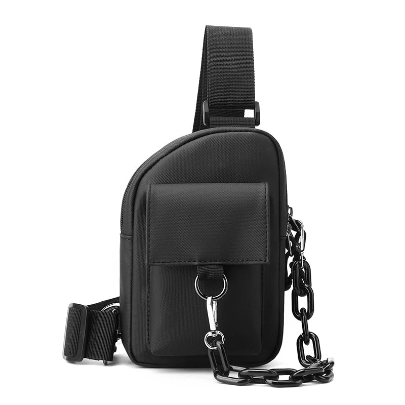 Custom Designer Sling Side Waterproof Leather Men's Shoulder Bag Hiking Metallic Fanny Pack Crossbody Travel Handbags