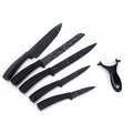 6-Piece Stainless Steel Colorful Kitchen Knife Set with Non-Stick Coating Ambidextrous Handles Gift Box Includes Knife Sharpener