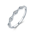 925 Sterling Silver Rhombus Hollow CZ Diamond Women Simple Fashion Zircon Stacked Finger Ring