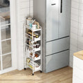 Kitchen Trolley Island Cart Slide Mobile Shelving Narrow Corner Organizer 4 Tier Gap Storage Holder Shelf Living Room Bathroom