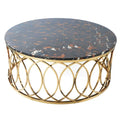 Modern Luxury Marble Round Top Coffee Table Hot Home Furniture Stainless Steel Frame Living Room Gold/Silver Center Centre Table