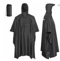 Gillian Long Lightweight Modern Unisex Adult Polyester/PVC Rain for with Reflective Tape for Camping & Travel Poncho