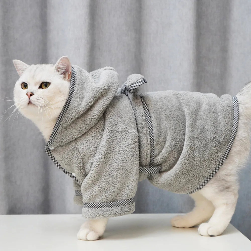 S~3XL Wholesale Coral Fleece Warm Small Medium Large Grooming Dry Cat Dog Pet Towel Bathrobe