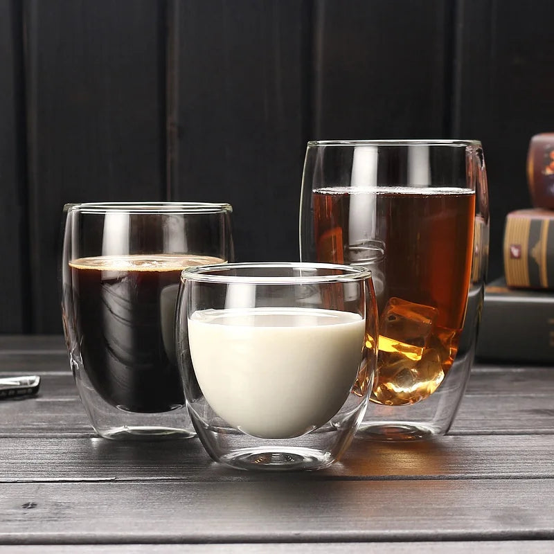 250ml /350ML/450ML Hand-made Double Wall Glass Coffee Mug Tea Cups Thermal Espresso Glasses Borosilicate Glass Cup. MegaBDM