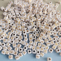5mm Cube Acrylic Beads Alphabet Gold Letter Spacer Loose Beads For DIY Crafts Making Finding Accessories