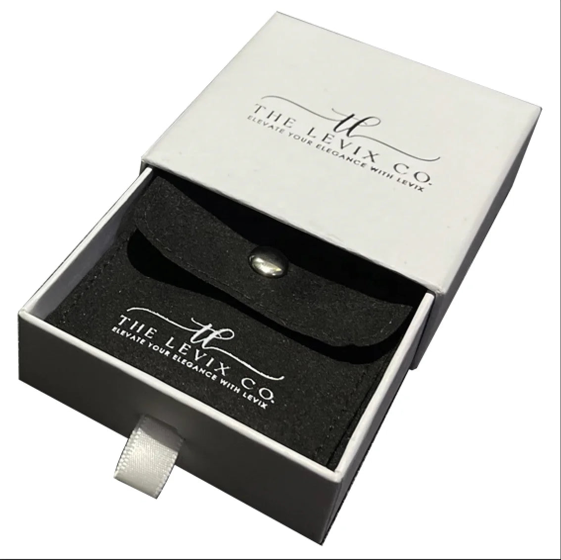 Customized Black Paper Drawer Jewelry Box and Super Fiber Pouches