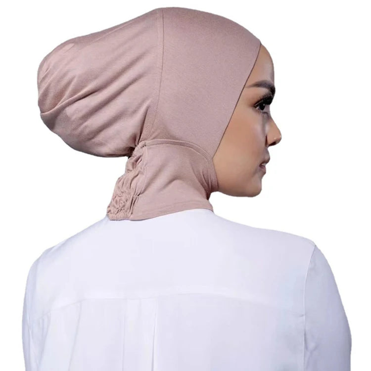 Jersey Modal Inner Bonnet Hijab Cap Elastic String Cap Newest Islamic Muslim Cotton Adults Girls Women Plain Inner Hat Turban
