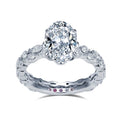 Messi Gems MSR-1265 Real Fine Personalized Customized 18k White Gold Couple Ring Oval Cut Moissanite Engagement Rings