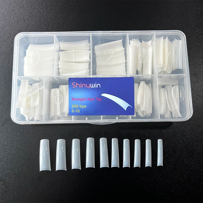 Hot Selling French Salon square Nail Tips New extra Long Straight Nail Tips Perfect Thin Flexible Straight Form