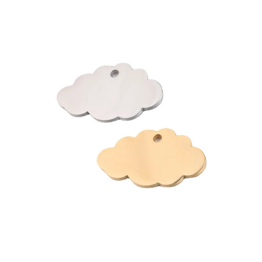 Small Beads Stainless Steel Mirror Polished DIY Jewelry Accessories Gold Plated 15*25mm Cloud Charms